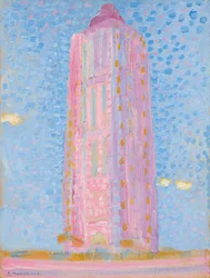 Lighthouse at Westkapelle in Pink
